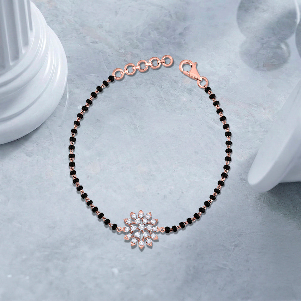Aster Charm Diamond Mangalsutra Bracelet