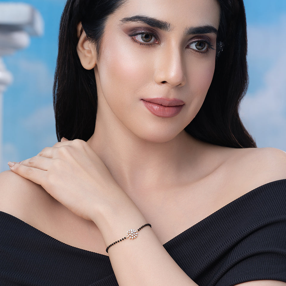 Aster Charm Diamond Mangalsutra Bracelet