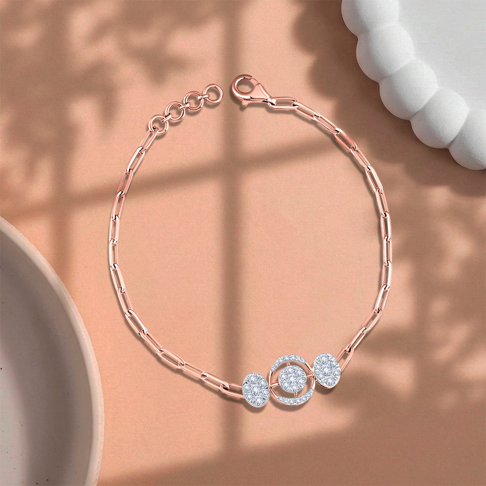 Glimmering Triplet Diamond Bracelet