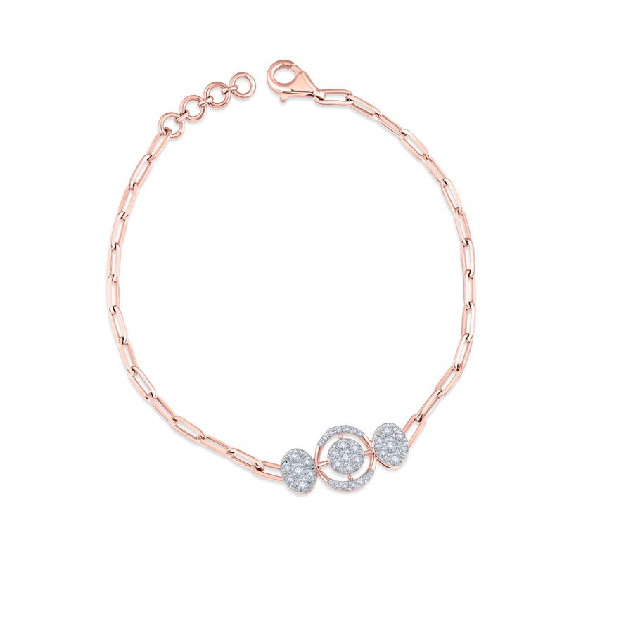 Glimmering Triplet Diamond Bracelet