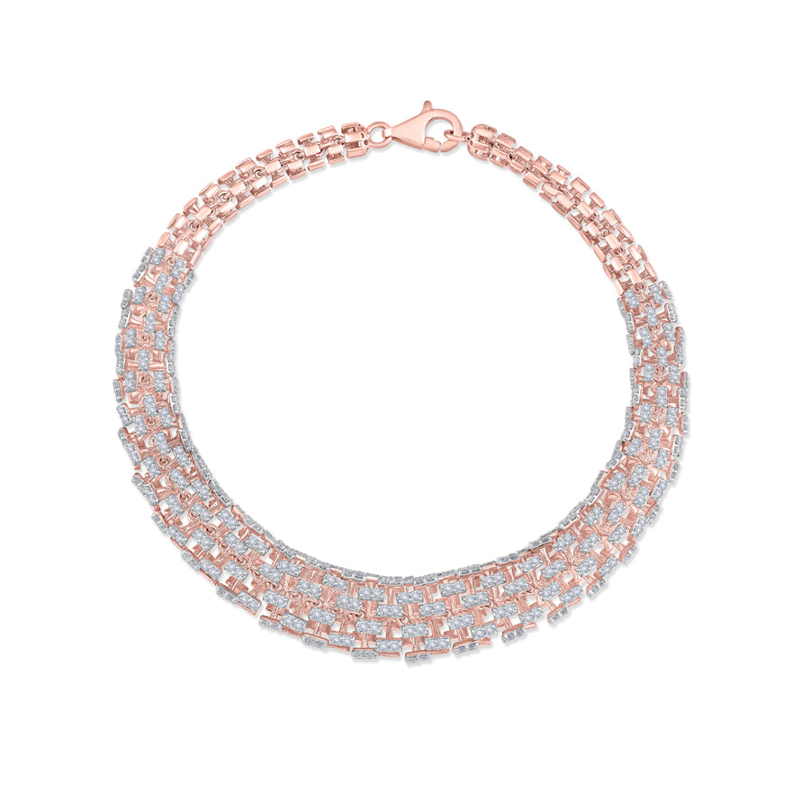 Opulent Brick-Link Diamond Bracelet