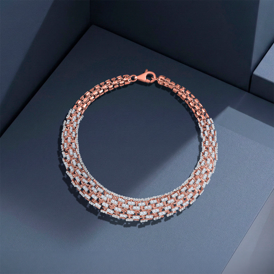 Opulent Brick-Link Diamond Bracelet