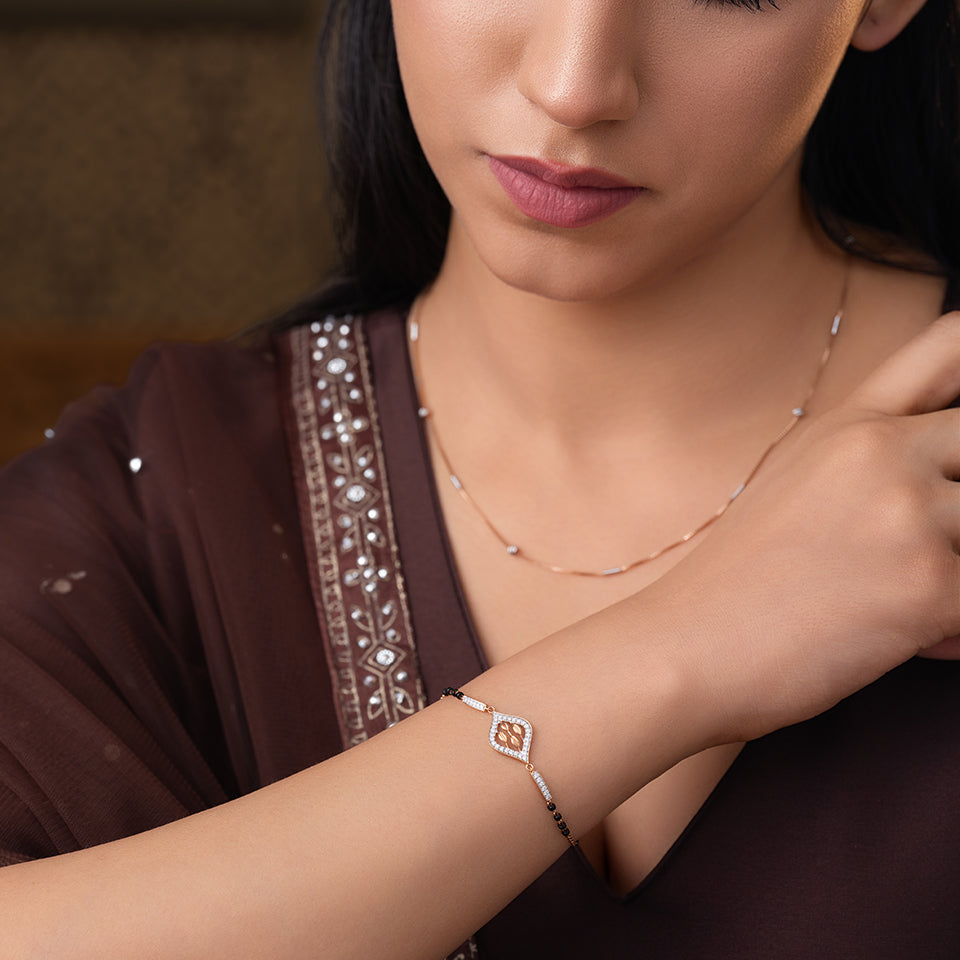 Royal Filigree Diamond Mangalsutra Bracelet