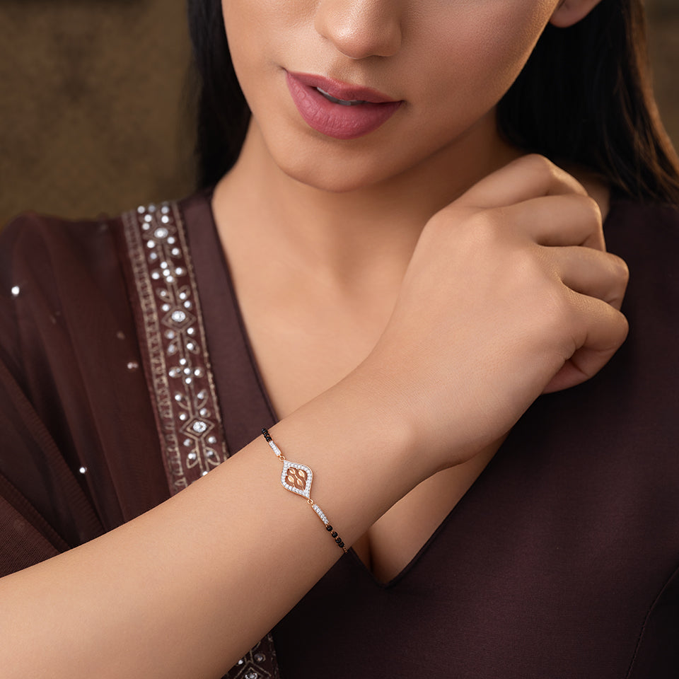 Royal Filigree Diamond Mangalsutra Bracelet