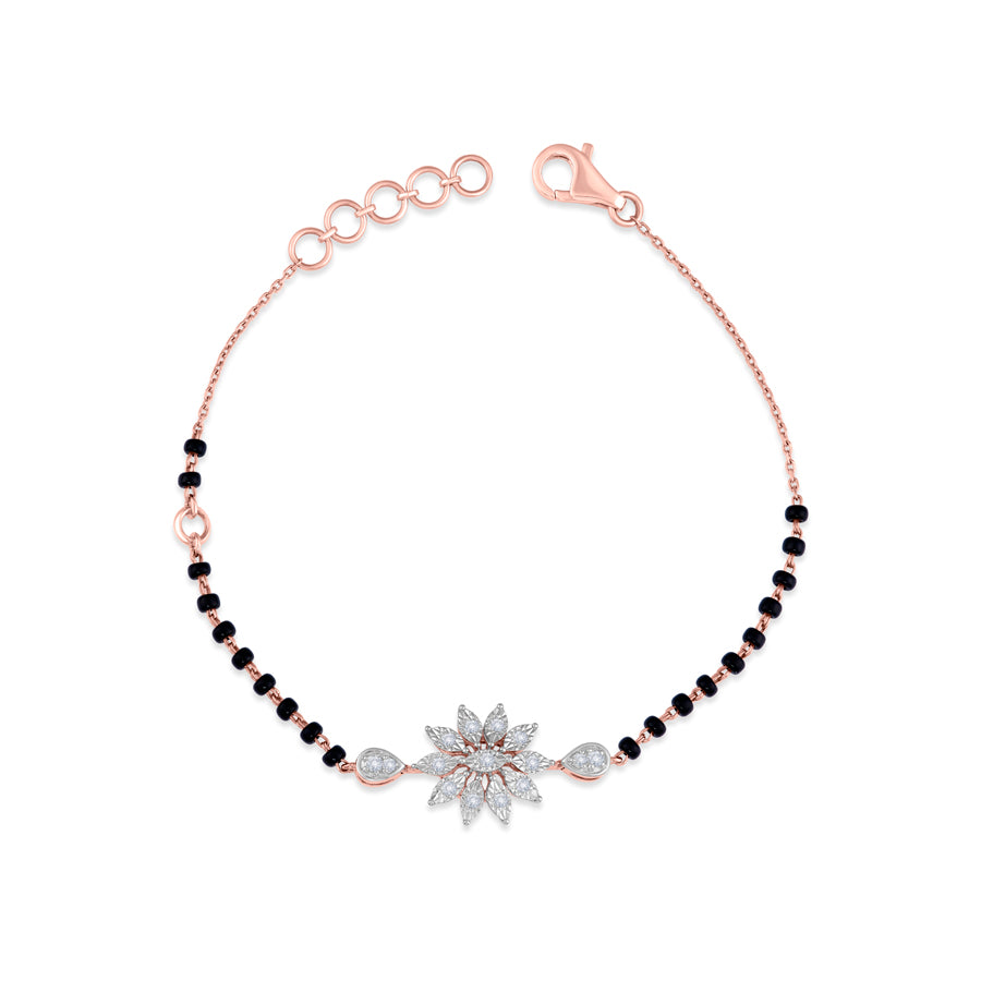 Shimmering Flora Diamond Mangalsutra Bracelet