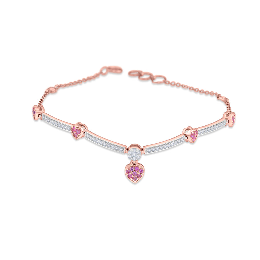 Crimson Heart Diamond Bracelet