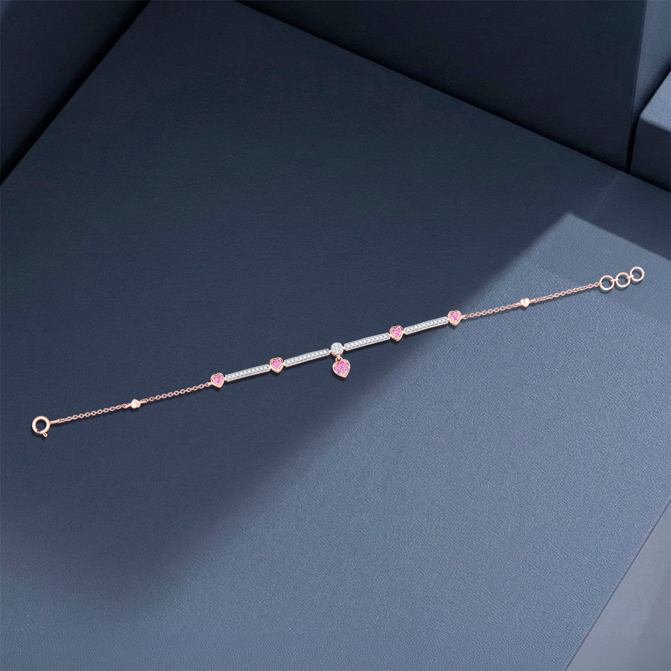 Crimson Heart Diamond Bracelet