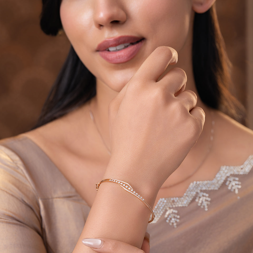 Crystal Wave Diamond Bracelet