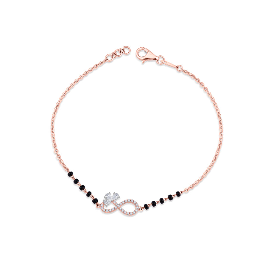 Floral Infinity Diamond Mangalsutra Bracelet