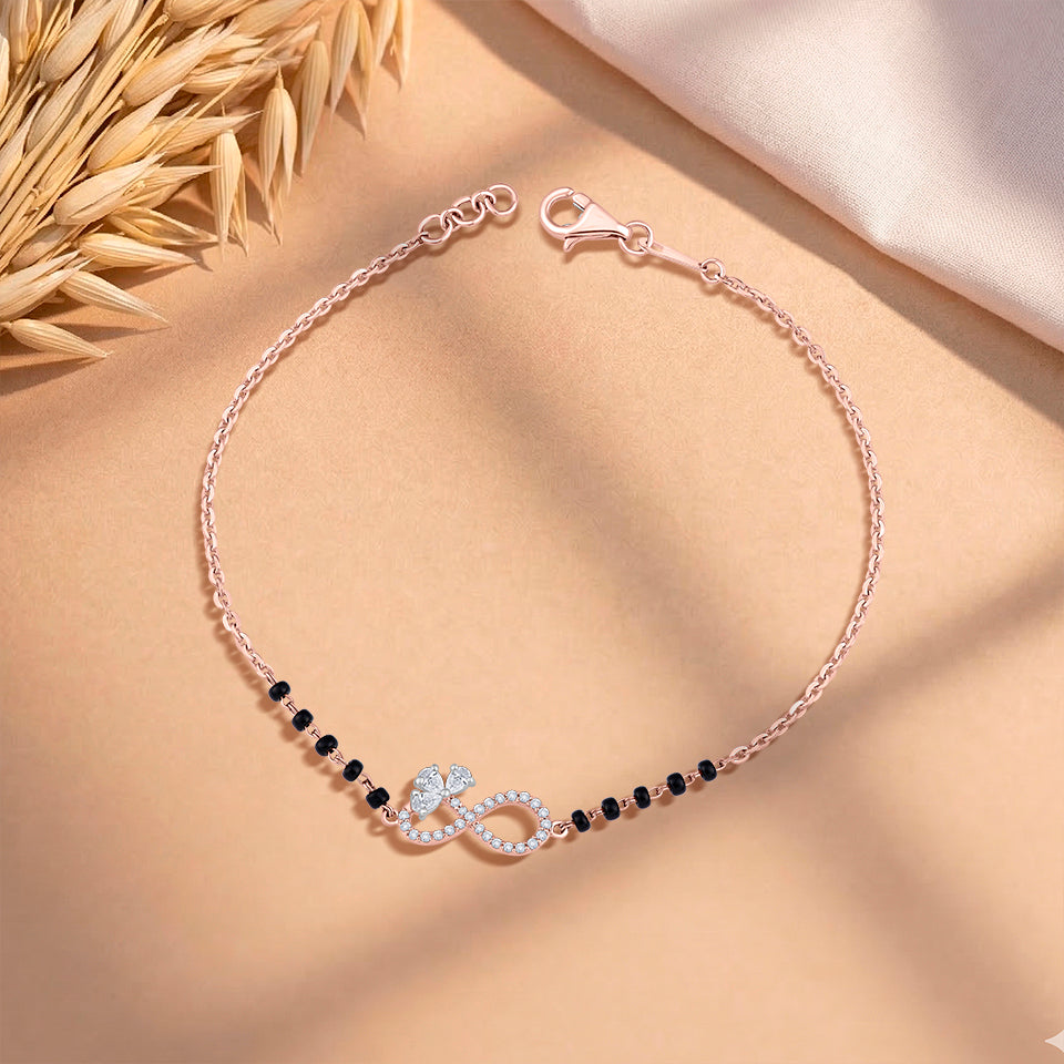 Floral Infinity Diamond Mangalsutra Bracelet