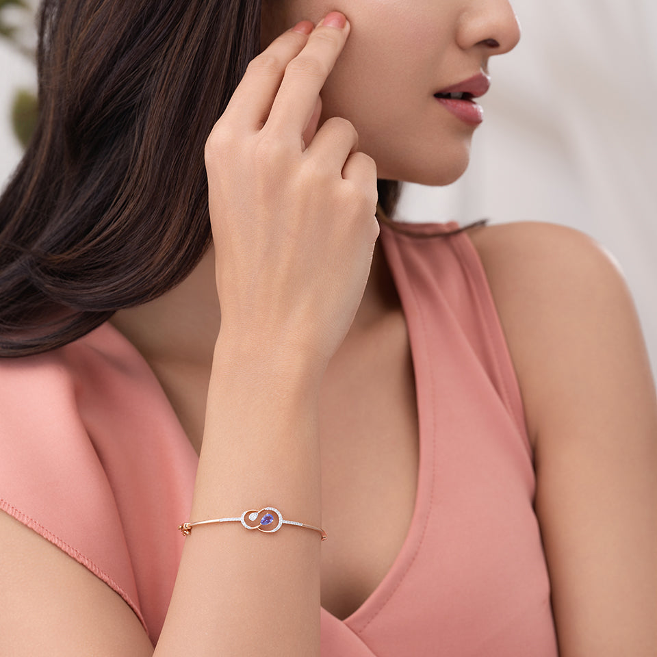 Azure Orbit Diamond Bracelet