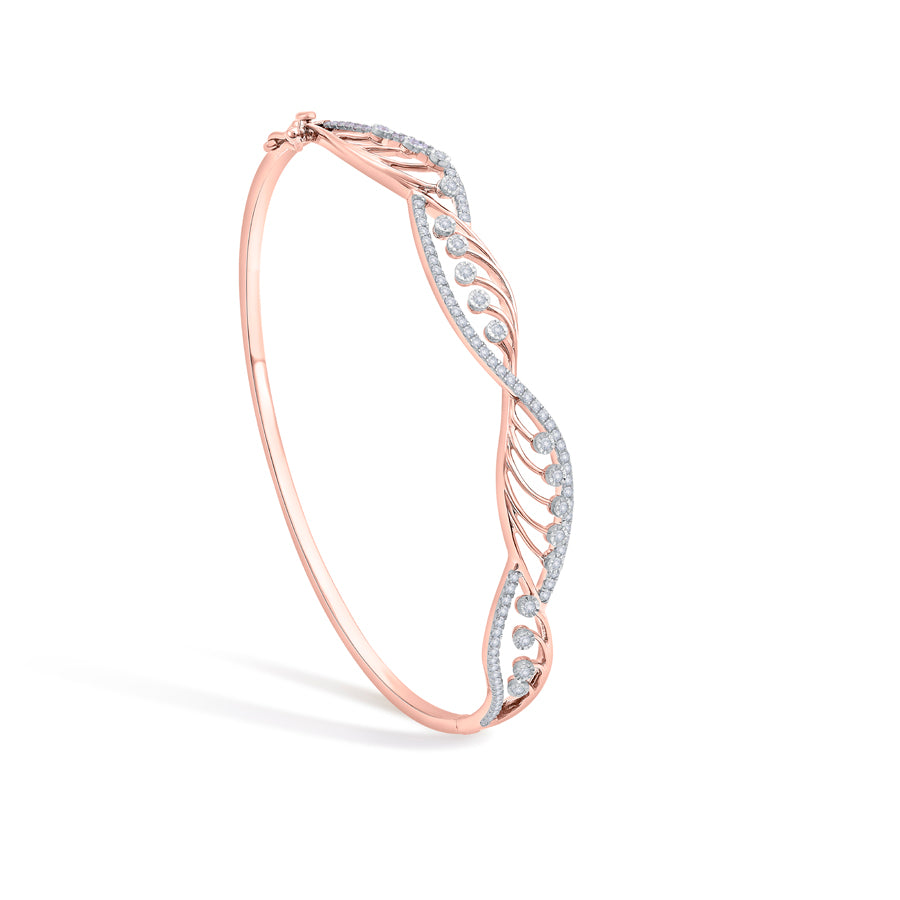 Luminous Wave Filigree Diamond Bracelet