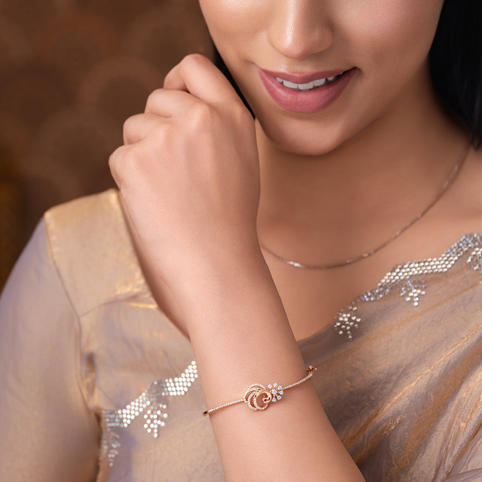 Petal Swirl Diamond Bracelet