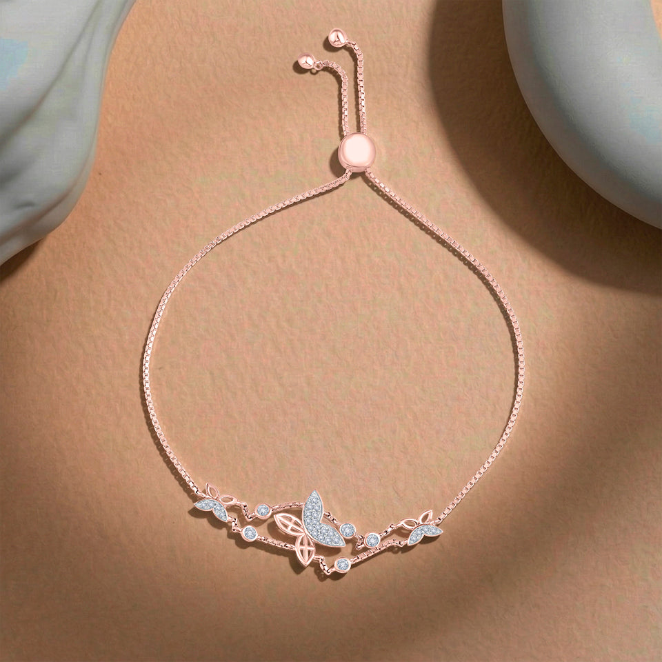 Graceful Butterfly Motif Diamond Bracelet