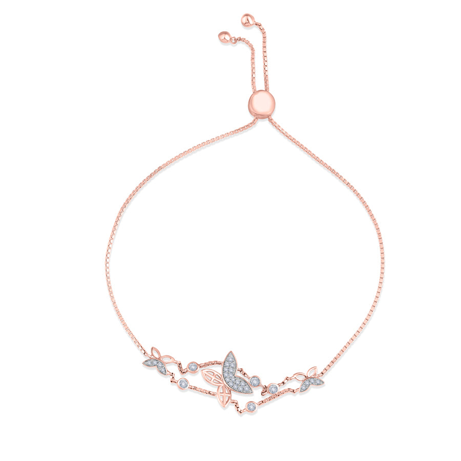 Graceful Butterfly Motif Diamond Bracelet