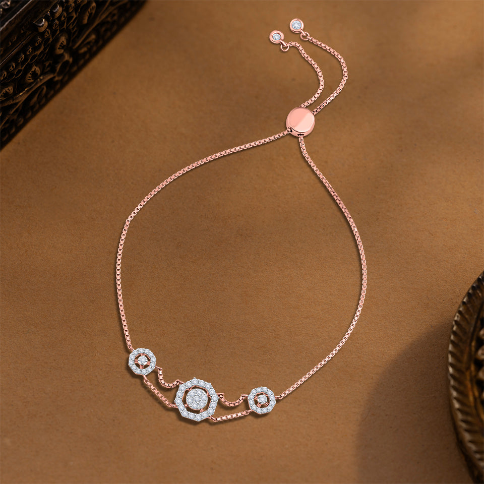 Lustrous Trinity Diamond Bracelet