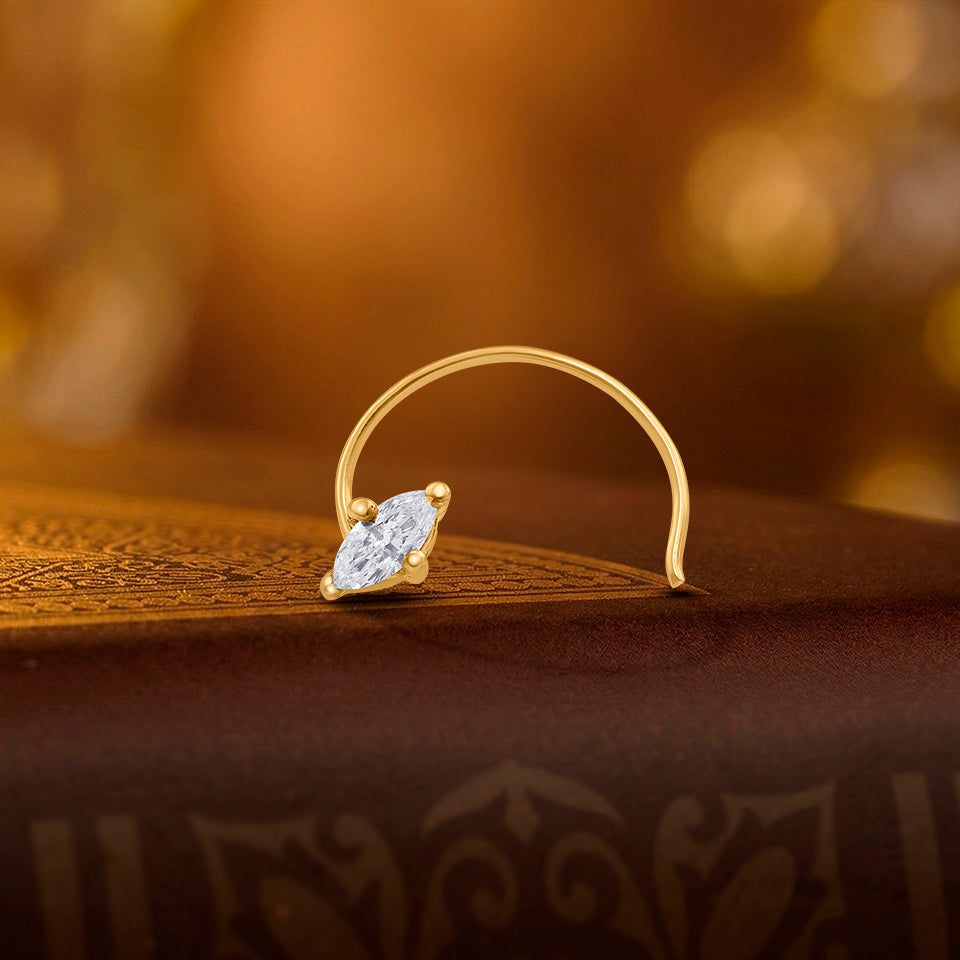 Ornate Oval Diamond Nosepin