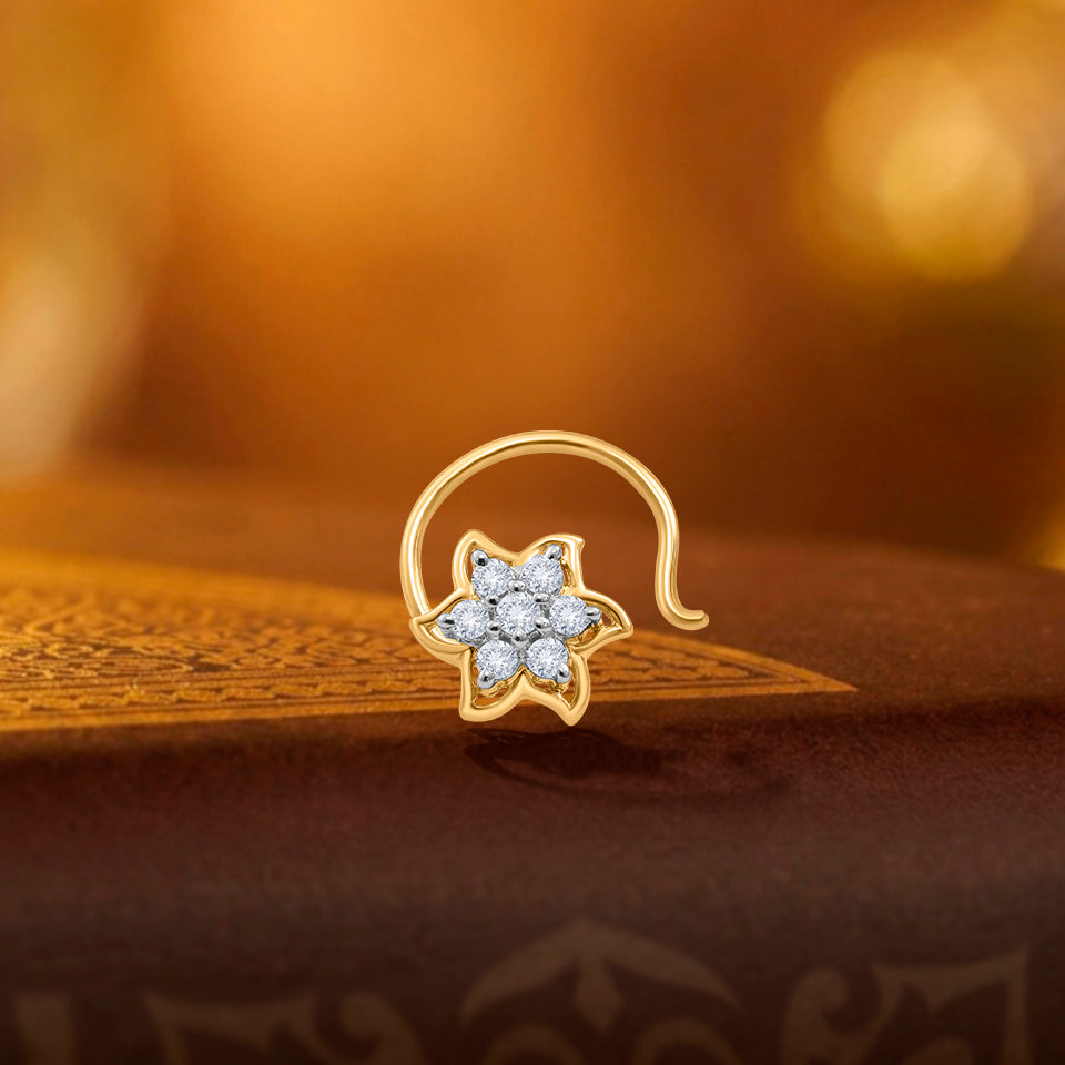 Glowing Flower Diamond Nosepin