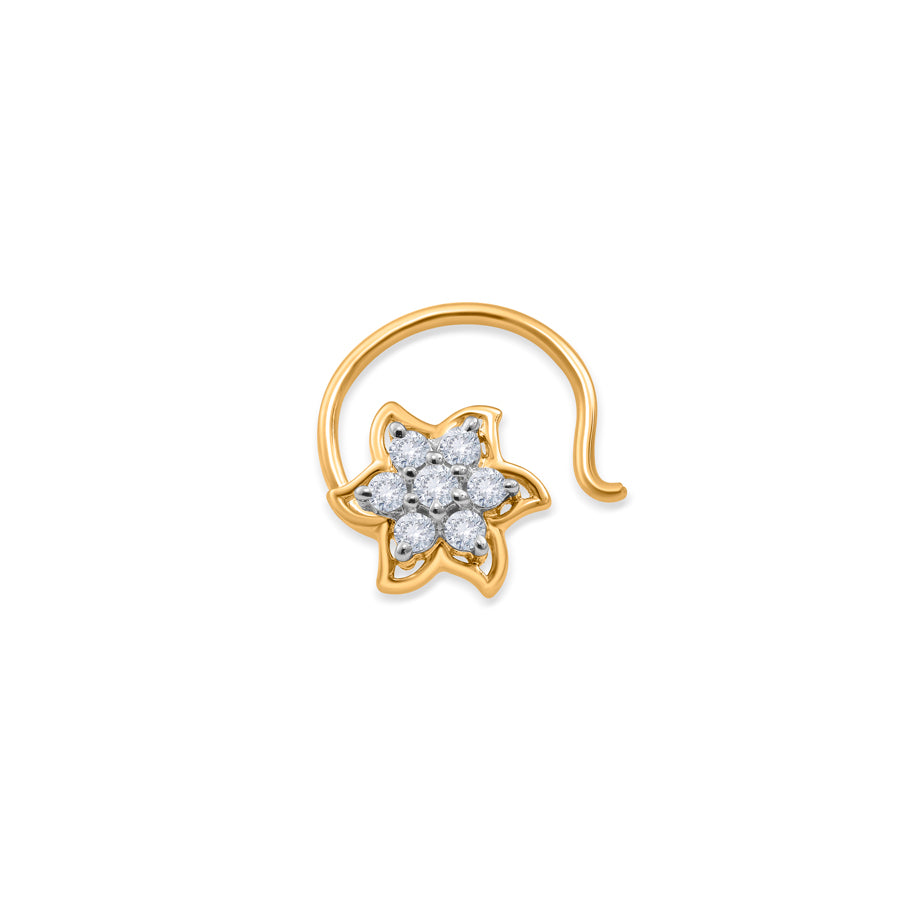 Glowing Flower Diamond Nosepin