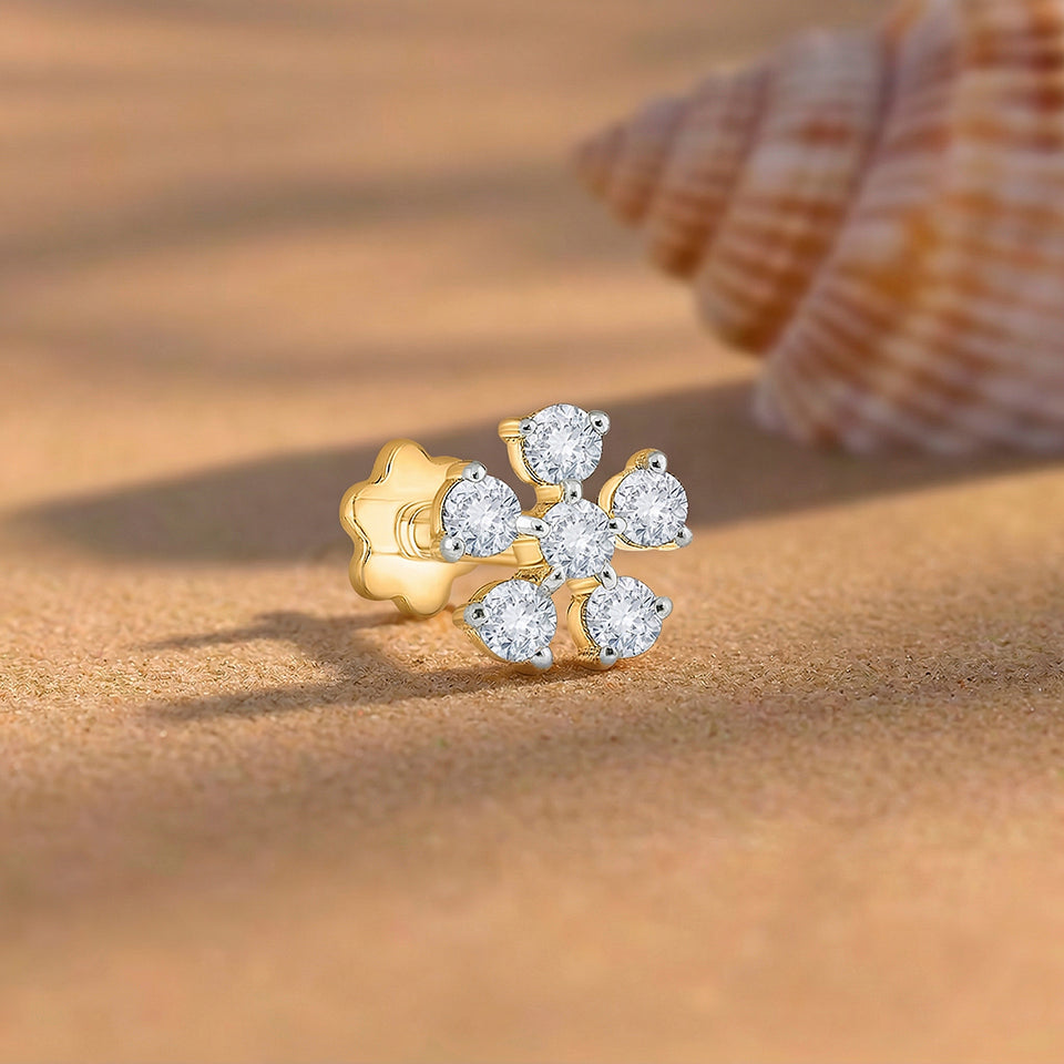 Floral Cluster Diamond Nosepin
