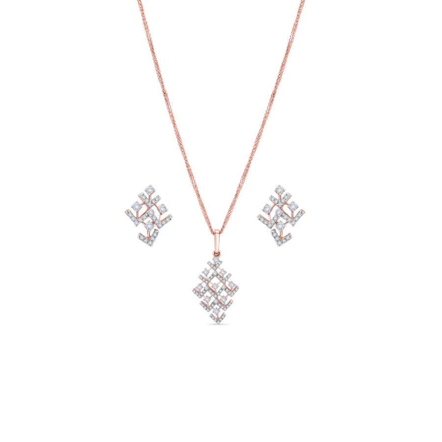 Winter Fall Diamond Pendant Set