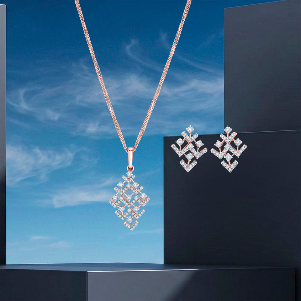 Winter Fall Diamond Pendant Set