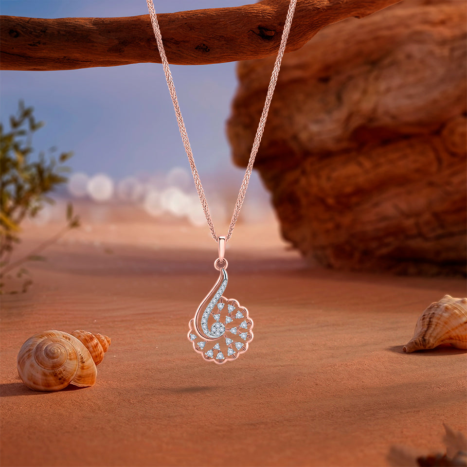 Oceanic Spiral Diamond Chain Pendant
