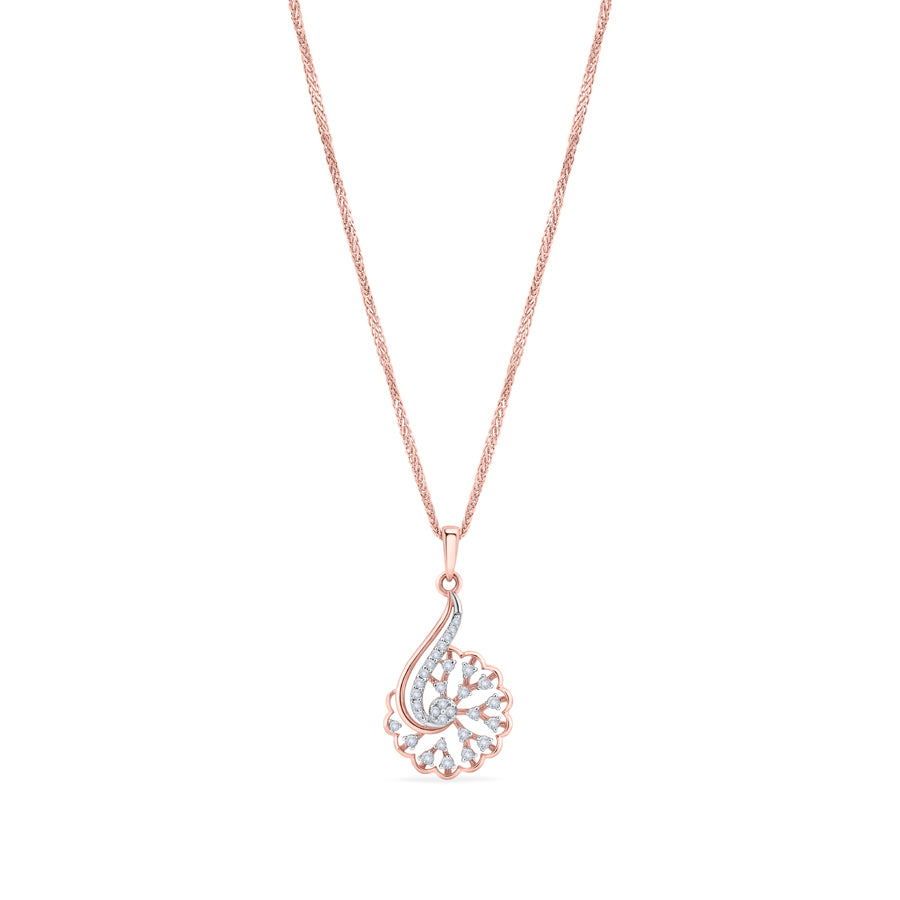 Oceanic Spiral Diamond Chain Pendant
