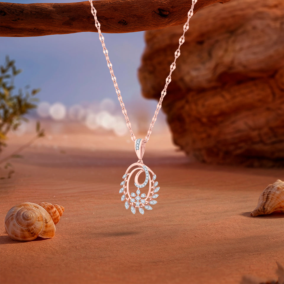 Floral Core Diamond Chain Pendant