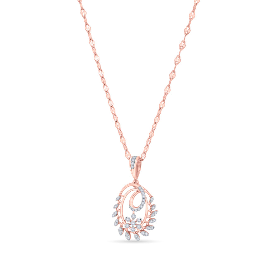 Floral Core Diamond Chain Pendant