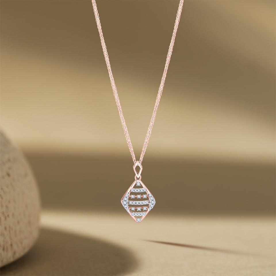 Stunning Solitaire Diamond Chain Pendant