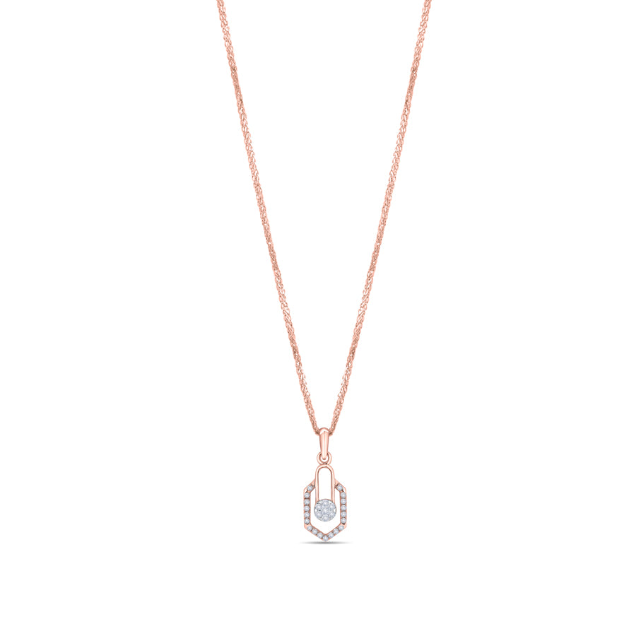 Geometric Arch Diamond Chain Pendant
