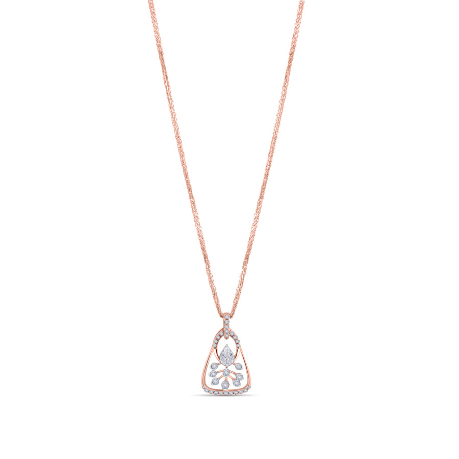 Luminous Crest Diamond Chain Pendant