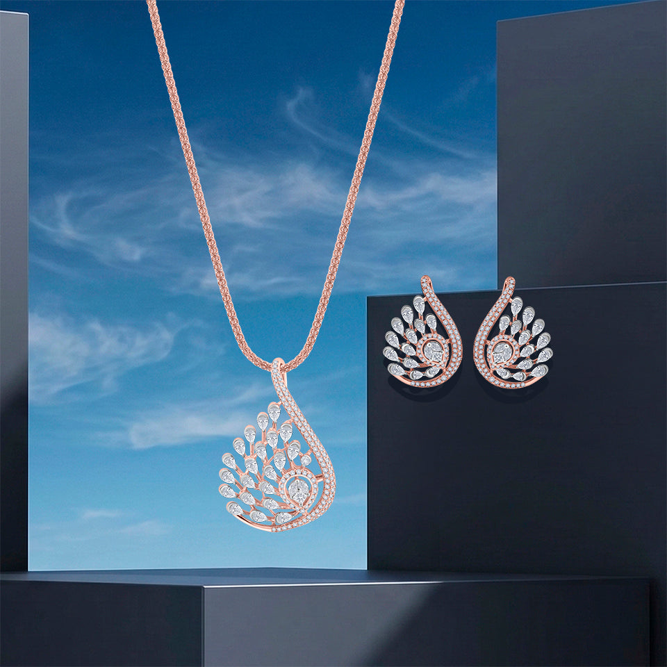 Stunning Symphony Diamond Pendant Set