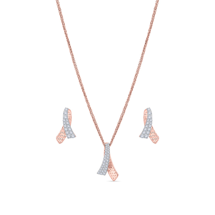 Starlight Twist Diamond Pendant Set