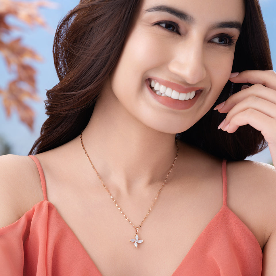 Aura Cross Diamond Chain Pendant