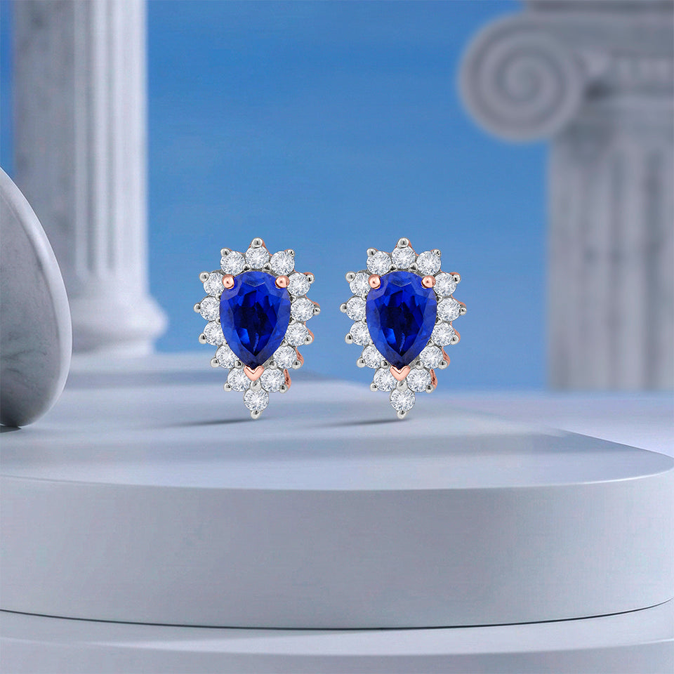 Sapphire Aura Diamond Earrings