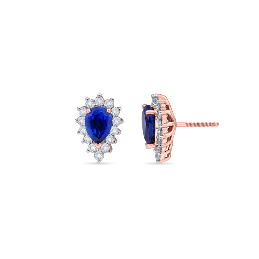Sapphire Aura Diamond Earrings