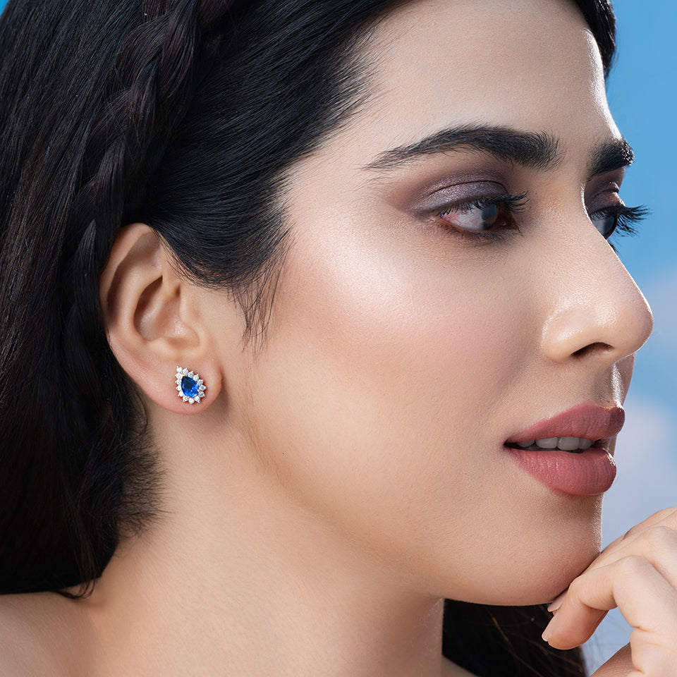Sapphire Aura Diamond Earrings