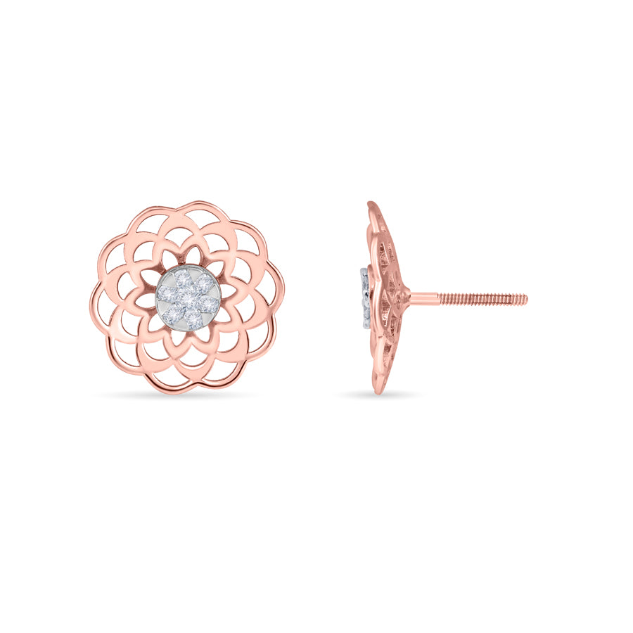 Intricate Mandala Diamond Earrings