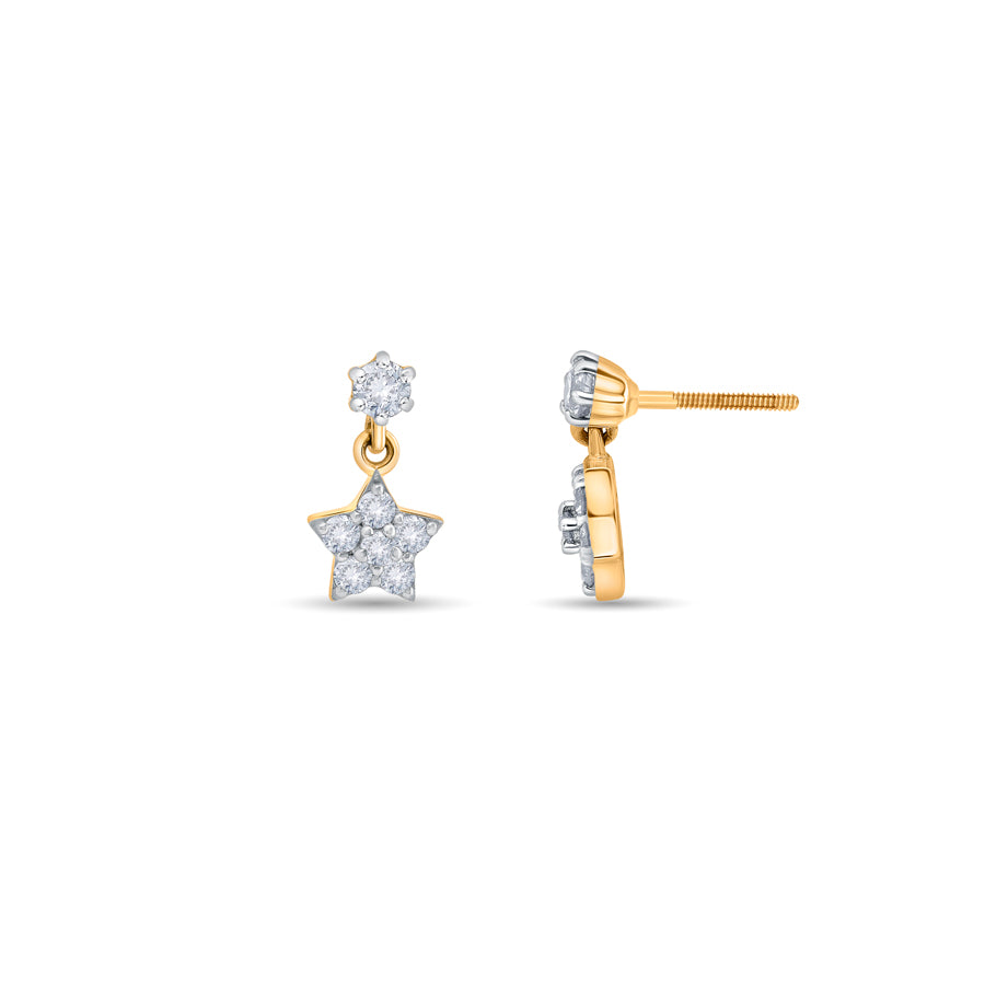 Dangling Twin Stars Diamond Earrings