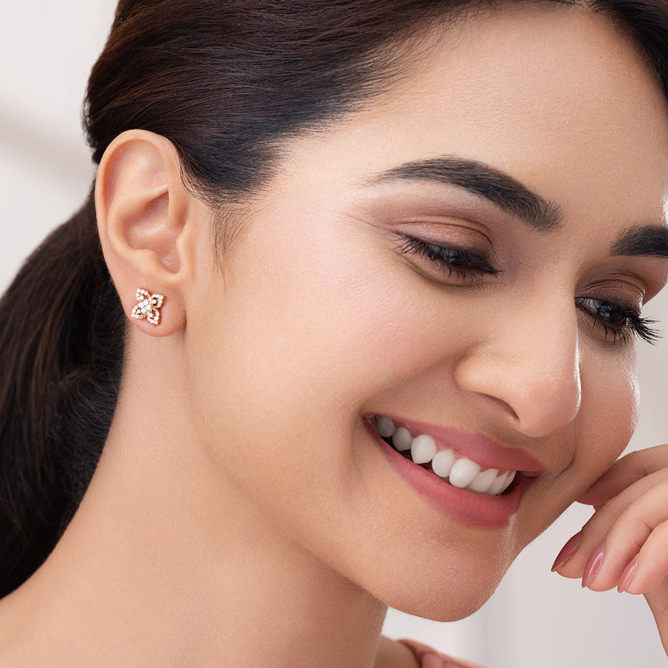 Shining Shuriken Diamond Earrings