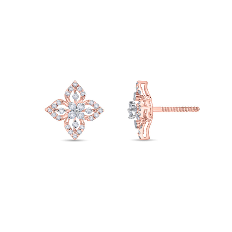 Shining Shuriken Diamond Earrings