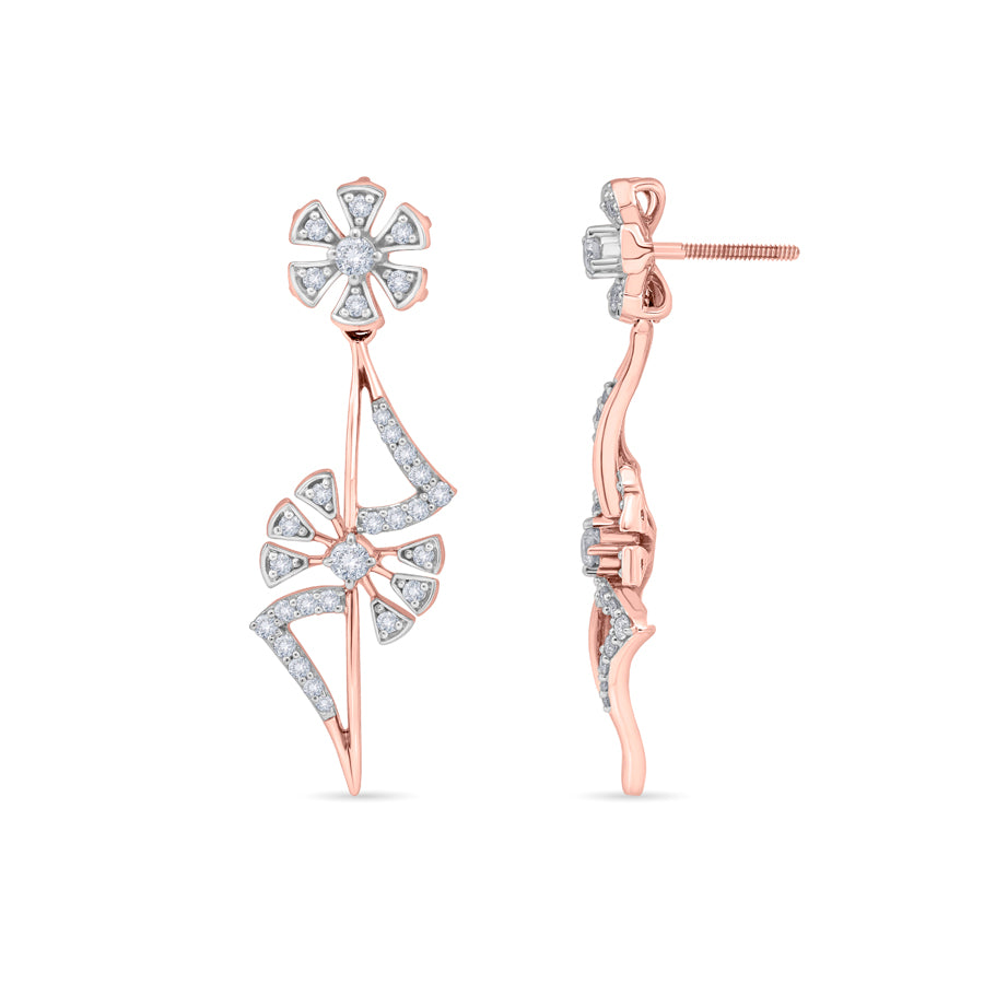 Spiral Bloom Diamond Earrings