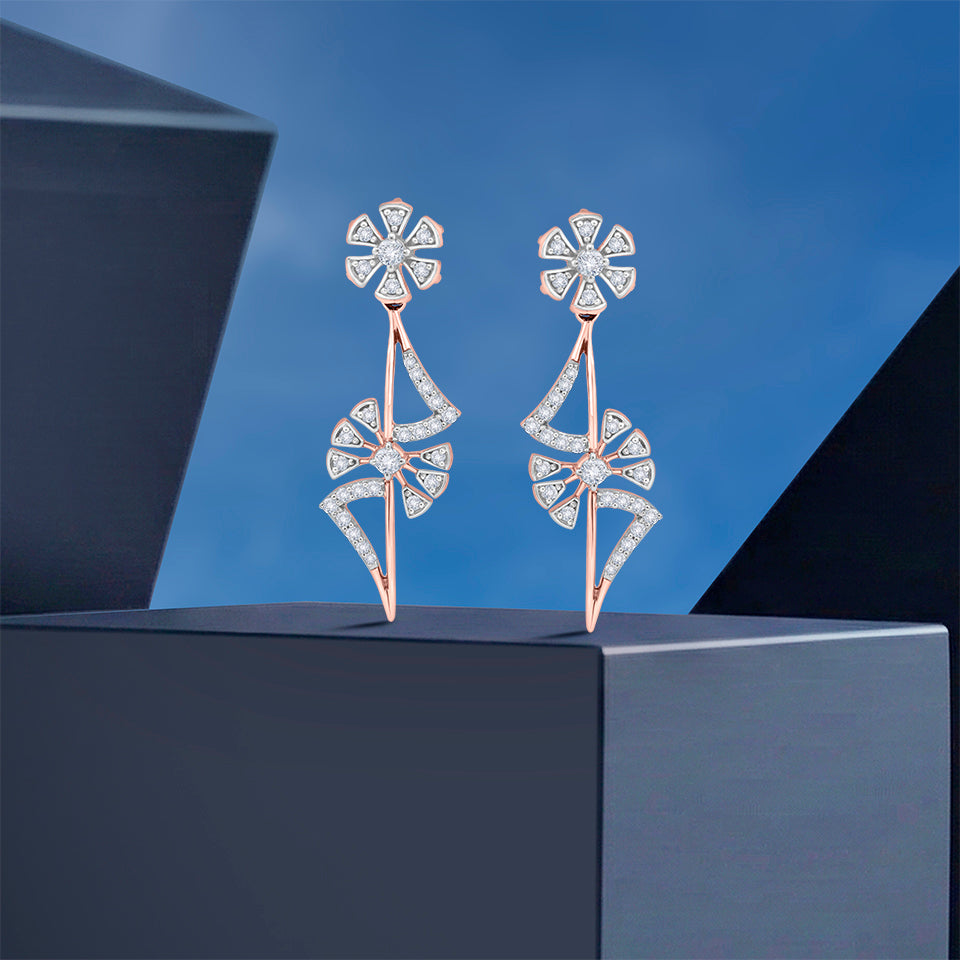 Spiral Bloom Diamond Earrings