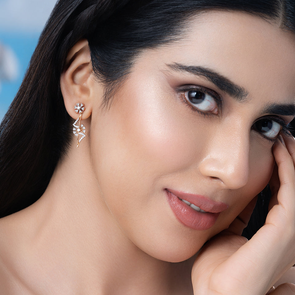 Spiral Bloom Diamond Earrings