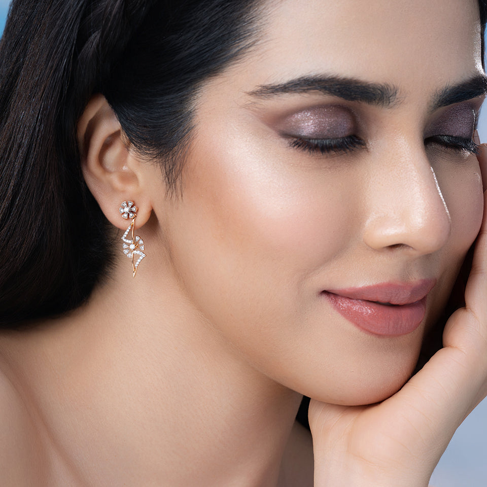 Spiral Bloom Diamond Earrings
