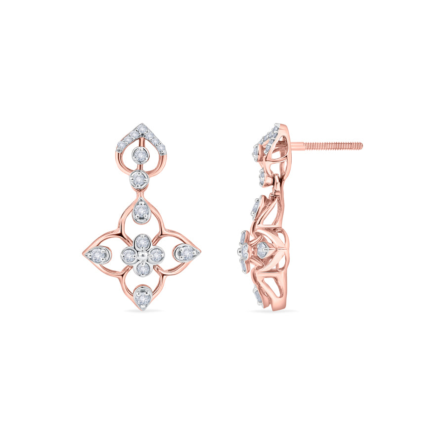 Rose Lattice Diamond Earrings