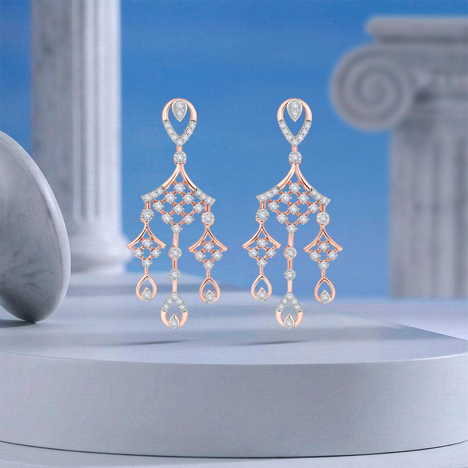 Chandelier Charm Diamond Earrings