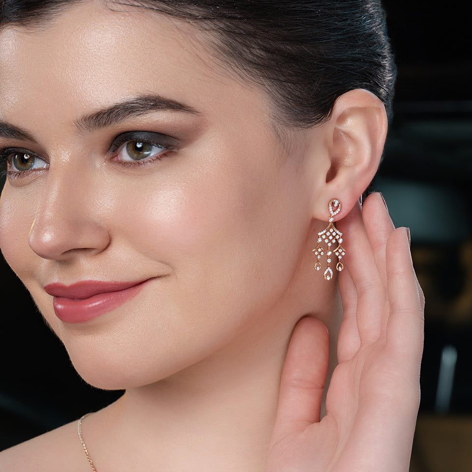 Chandelier Charm Diamond Earrings